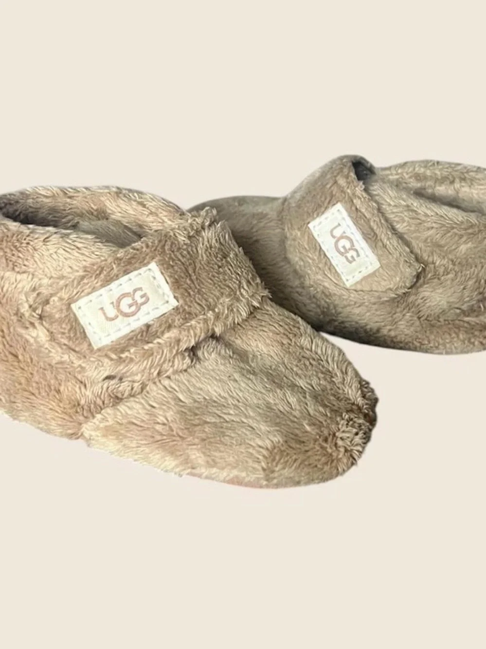 UGG Kids Plush Slipper Booties in Tan
